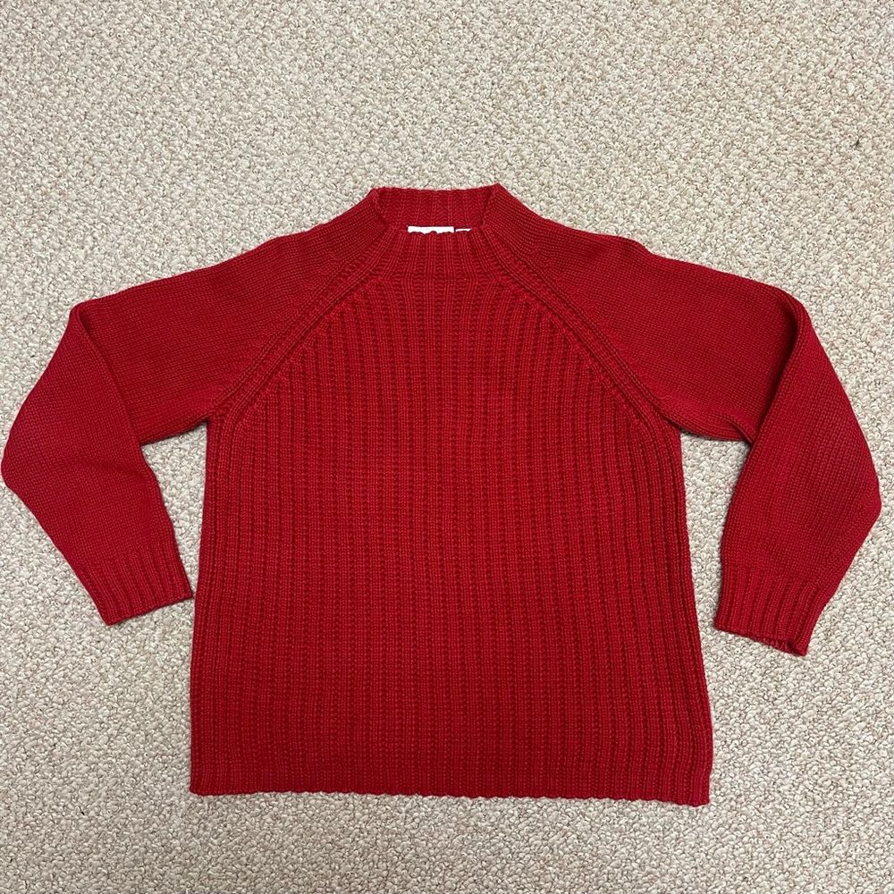 Liz Claiborne Vibrant Red Cable Knit Sweater Vintage Y2K